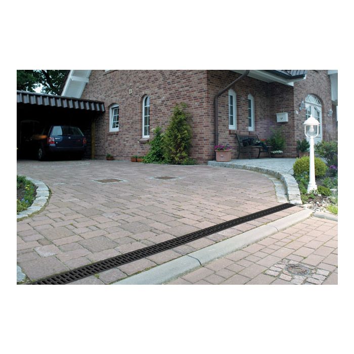 ACO HexDrain Channel with Black Plastic Grating - 1m