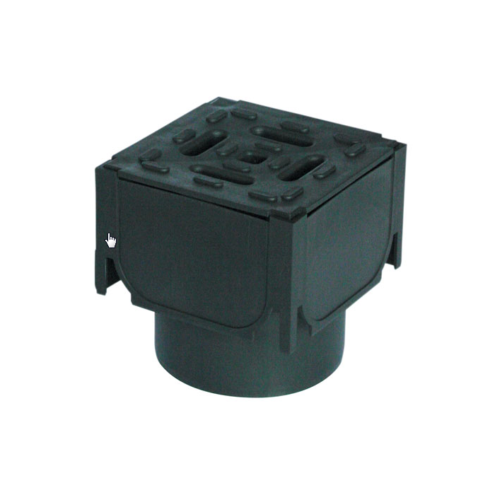 ACO HexDrain Corner Unit with Vertical Outlet Black
