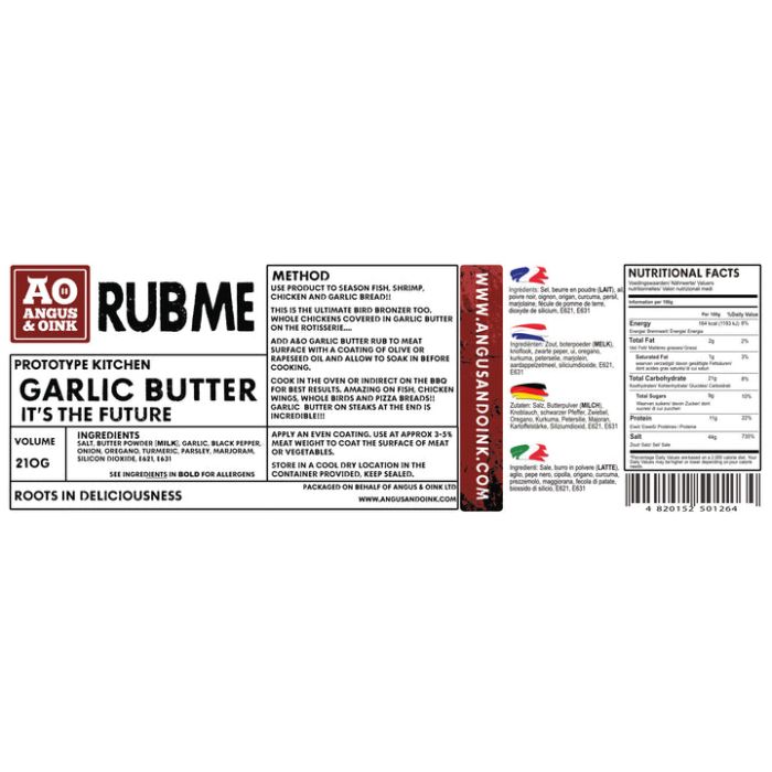 Angus & Oink Garlic Butter BBQ Rub 200g - GB200