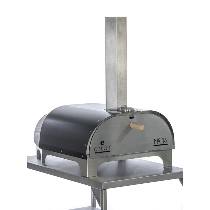 No.16 Stainless Steel Wood Fired Pizza Oven for 16" Pizzas with Thermometer by Char Outdoors