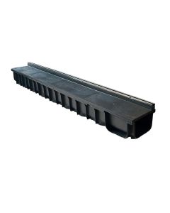 DekDrain Vela A15 Plastic Shallow Slot Drain with Stainless Steel Trim for 20mm Porcelain Paving - 1m Length (121x50x1000mm)