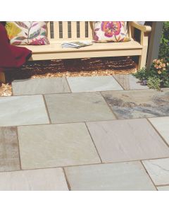 Fossil Mint 22mm Riven Sandstone Natural Stone Paving 15.22m&sup2; 4 Size Project Pack