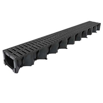ACO HexDrain Channel with Black Plastic Grating - 1m