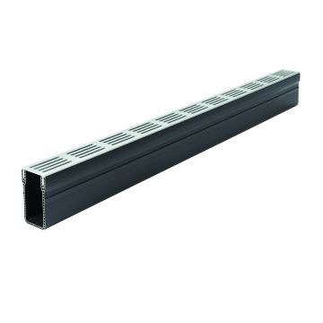 ACO Threshold Drain 1m - Silver Aluminium Grating 19000
