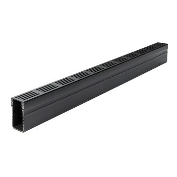 Aco Threshold Drain 1m Black Aluminium Grating 19005