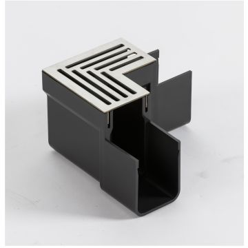ACO Threshold Drain Corner Unit - Stainless Steel Grating 19059