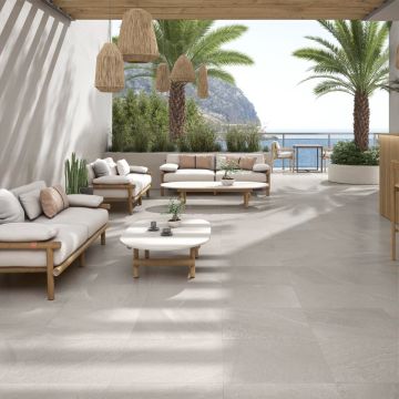 Burlingstone White 600mm x 600mm x 20mm Porcelain Paving