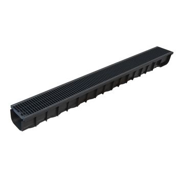 DekDrain Vela A15 Plastic Channel Drain - 1m Length (121x84x1000)