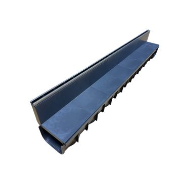 DekDrain Vela A15 Plastic 87mm Deep Upstand Slot Drain with Stainless Steel Edge - 1m Length (121x84x1000mm)