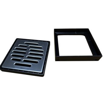 DekDrain Vela Slot Inspection Hatch with Reversible Plastic and Metal Grating - 116mm x 116mm x 20mm