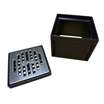 DekDrain Vela Slot Inspection Hatch with Reversible Plastic and Metal Grating - 116mm x 116mm x 87mm