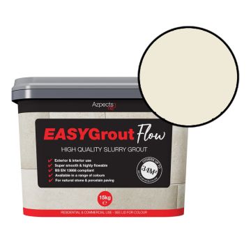 EASYGrout Flow Porcelain Paving Slurry Grout 15kg Tub (3 x 5kg Bags) - Crema