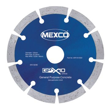 Mexco 125mm General Purpose Concrete 10mm Diamond Blade (22.23mm Bore)