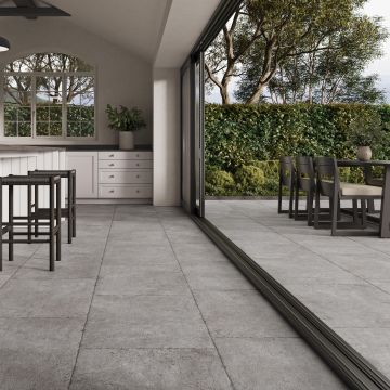 Montpellier Ash 910mm x 610mm x 20mm Riven Edge Porcelain Paving