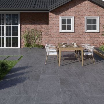 Sandstone Anthracite 900mm x 600mm x 20mm Porcelain Paving