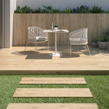 Rovere Light 1200mm x 300mm x 20mm Plank Effect Porcelain Paving