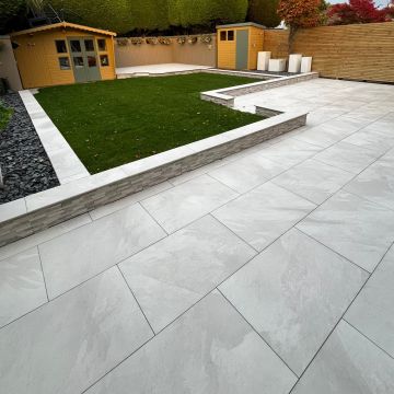 Slate Silver 900mm x 600mm x 20mm Porcelain Paving