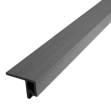Linear Slatted Start/End Trim 2.9m Grey 49x76mm for Tippers Composite Cladding