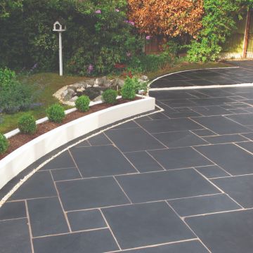 Midnight Black 22mm Sawn Edge Natural Stone Limestone Paving