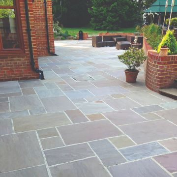 Raj Green 22mm Riven Sandstone Natural Stone Paving