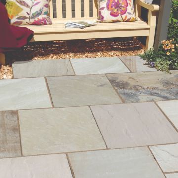 Fossil Mint 22mm Riven Sandstone Natural Stone Paving 15.22m² 4 Size Project Pack