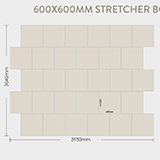 600x600 Stretcher Bond laying pattern